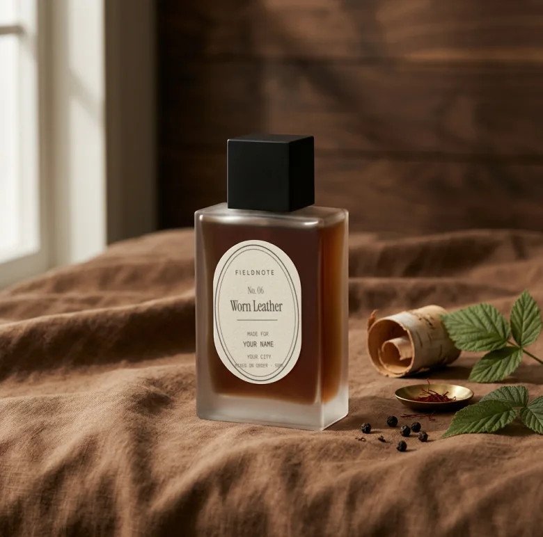 worn leather bottle