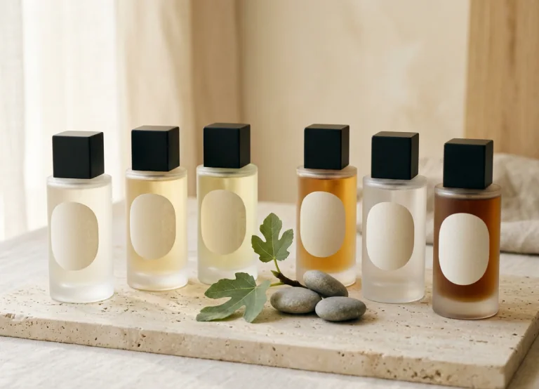 The six house scents in a row on a stone slab